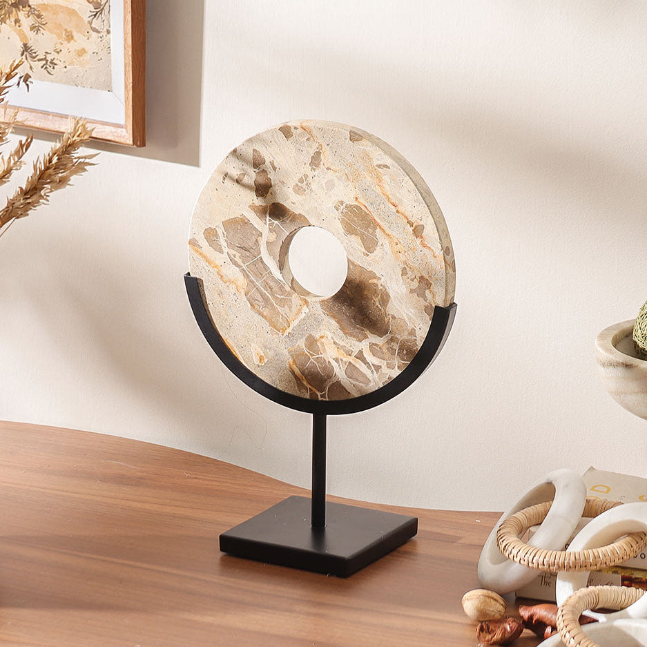 Solstice Marble Sculpture Medium - Sandstone Black