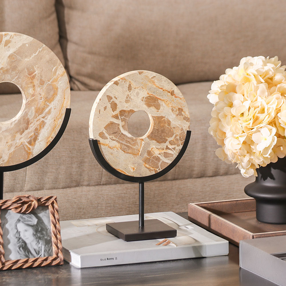 Solstice Marble Sculpture Medium - Sandstone Black