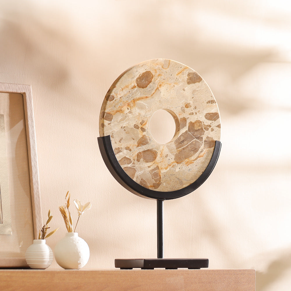Solstice Marble Sculpture Medium - Sandstone Black