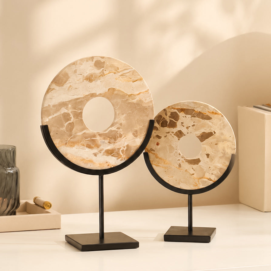 Solstice Marble Sculpture Medium - Sandstone Black
