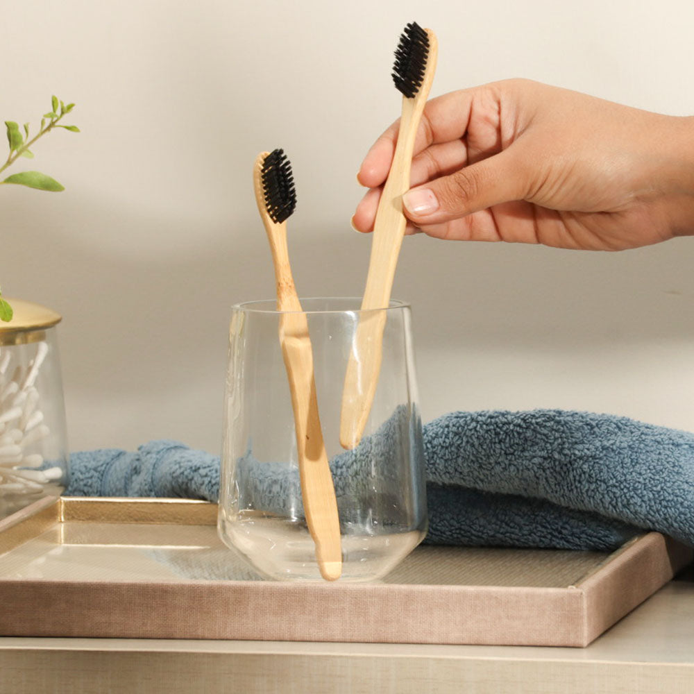 Somerset Glass Toothbrush Tumbler - Clear