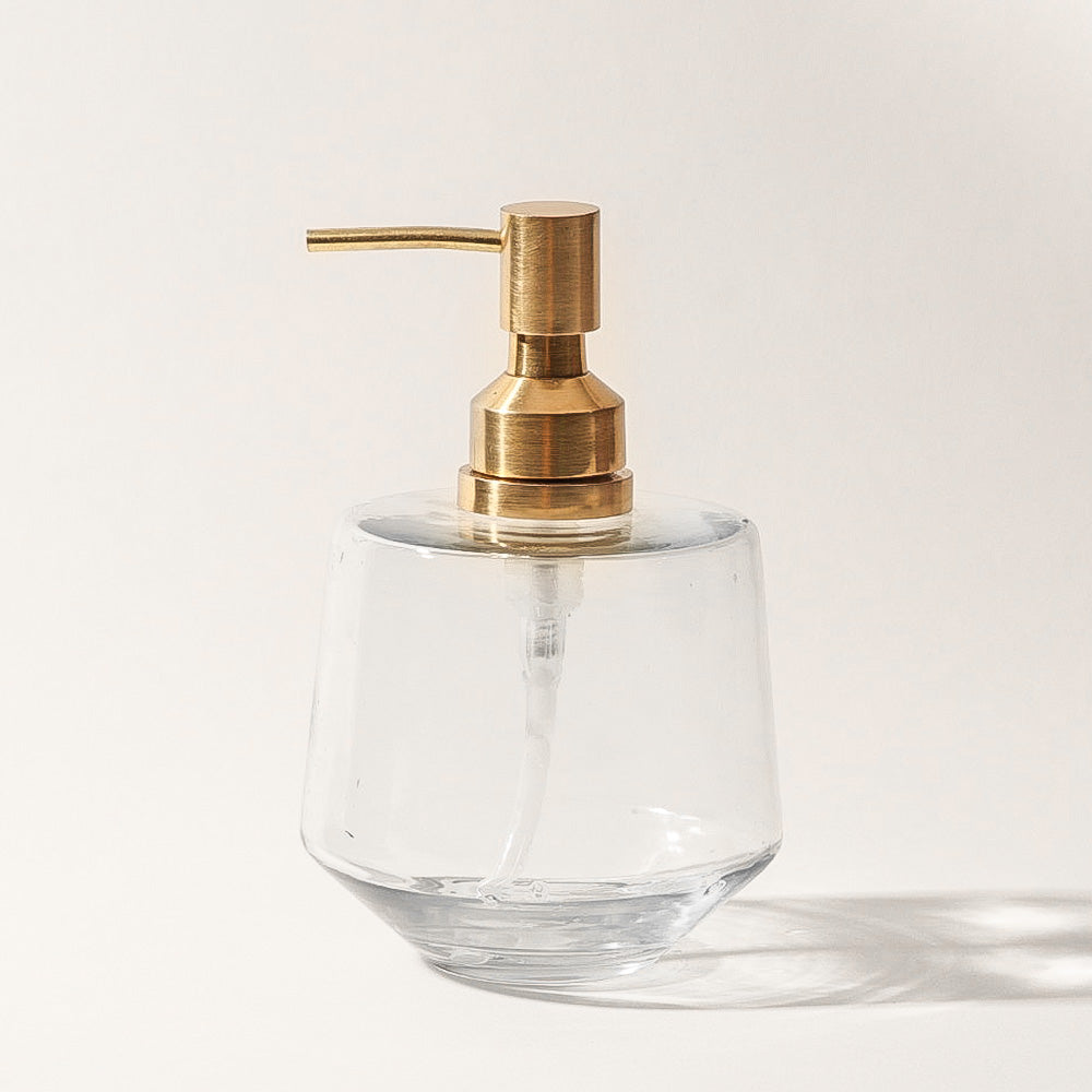 Somerset Glass and Brass Soap Dispenser - Clear Gold