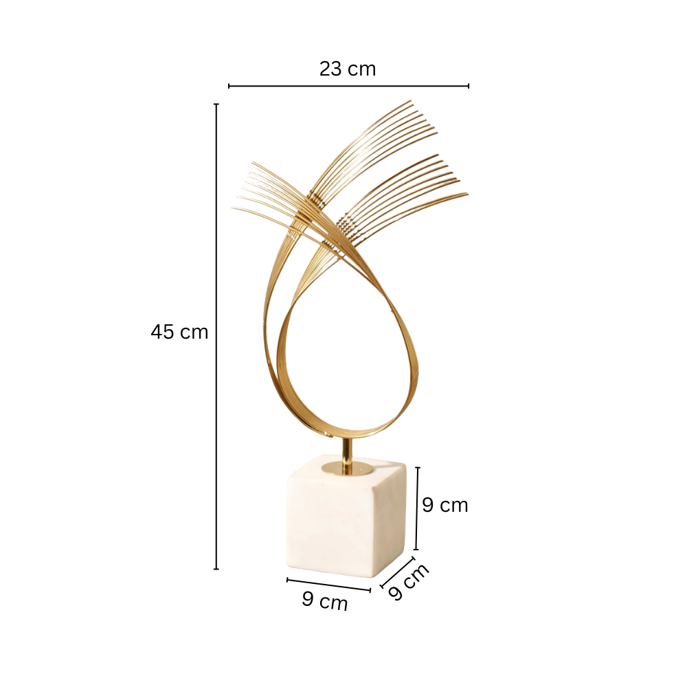 Sonnet Steel & Marble Sculpture Large - Gold White