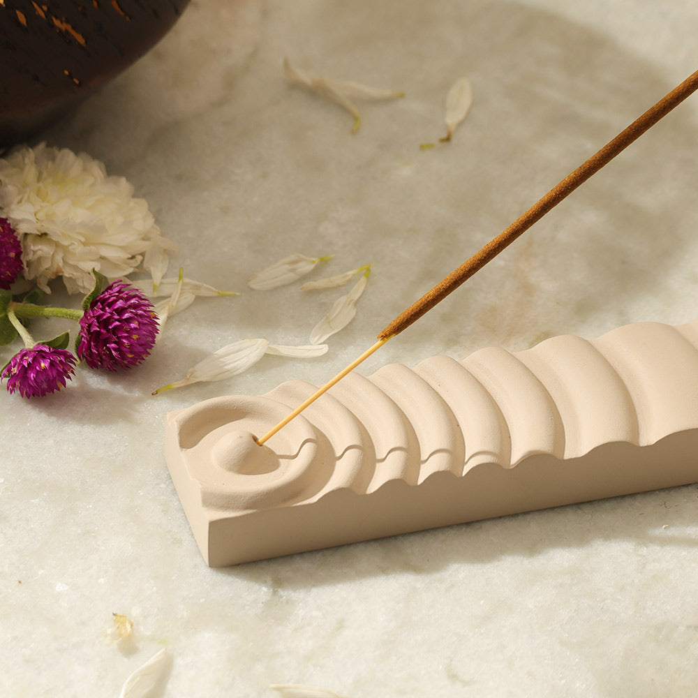 Soothe Concrete Incense Holder - Taupe