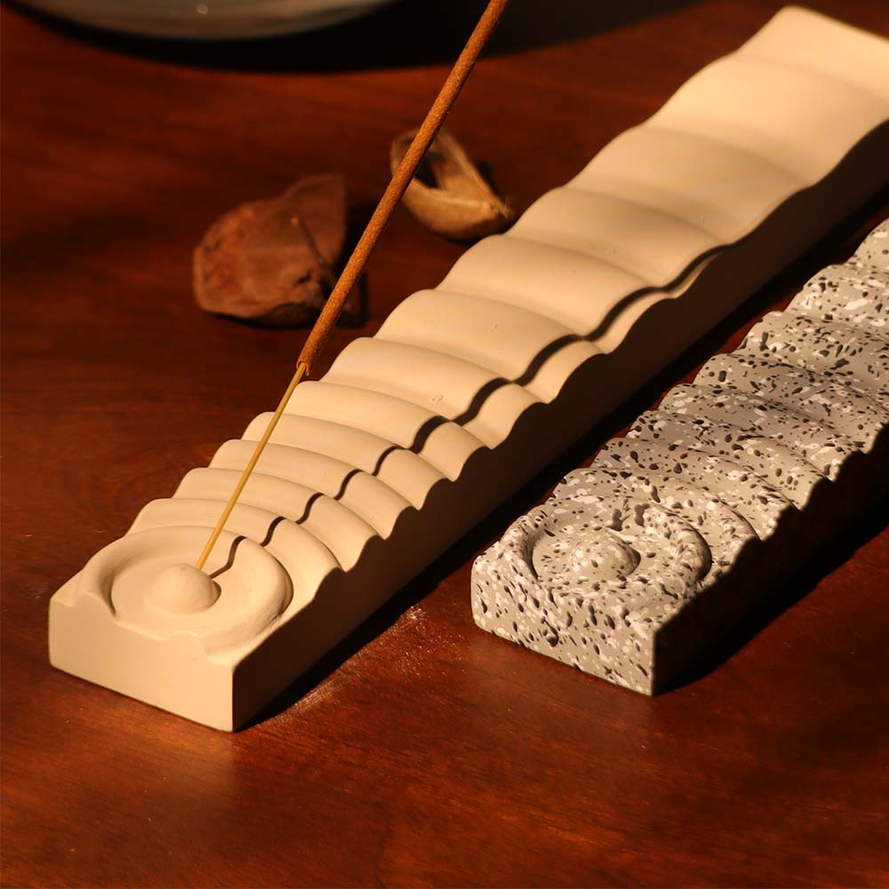 Soothe Concrete Incense Holder - Speckled Grey
