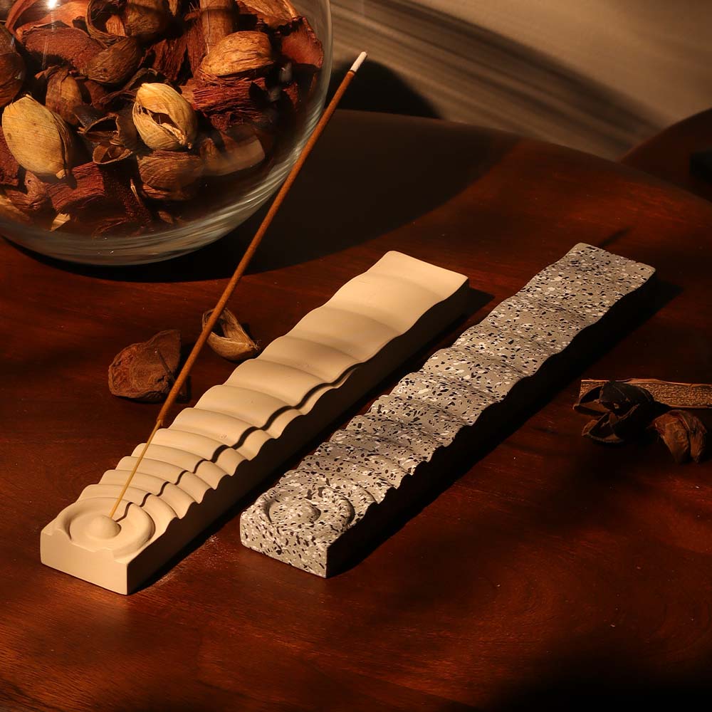 Soothe Concrete Incense Holder - Speckled Grey