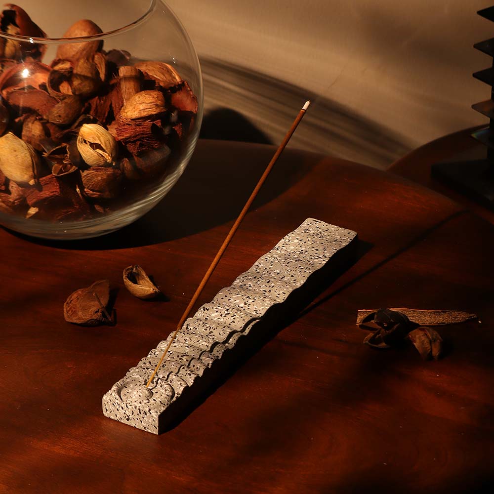Soothe Concrete Incense Holder - Speckled Grey