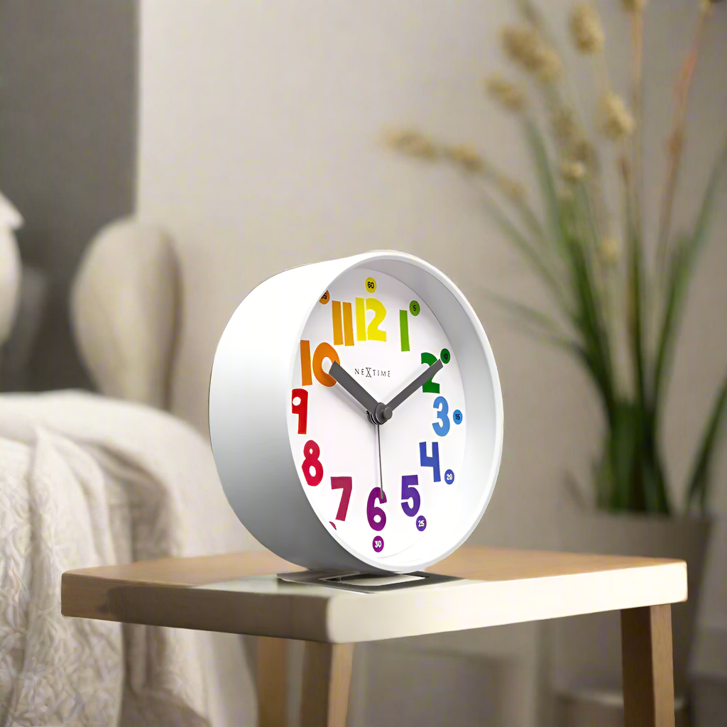 Sophia Small Alarm Clock - White