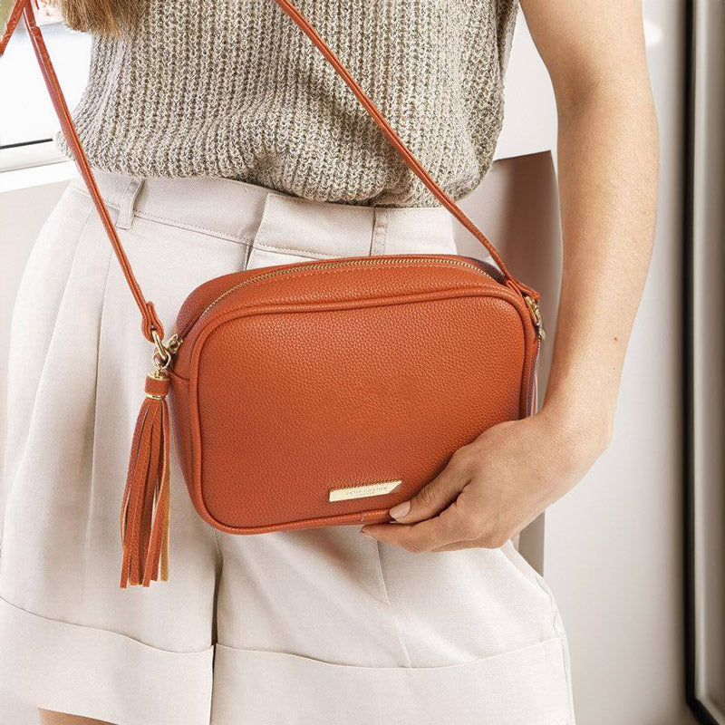 Sophia Tassel Crossbody Bag - Orange