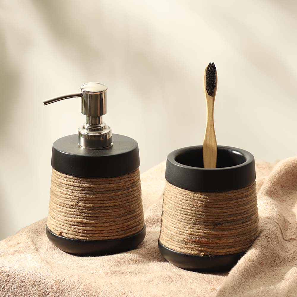 Soren 2-Piece Bathroom Set - Natural Black