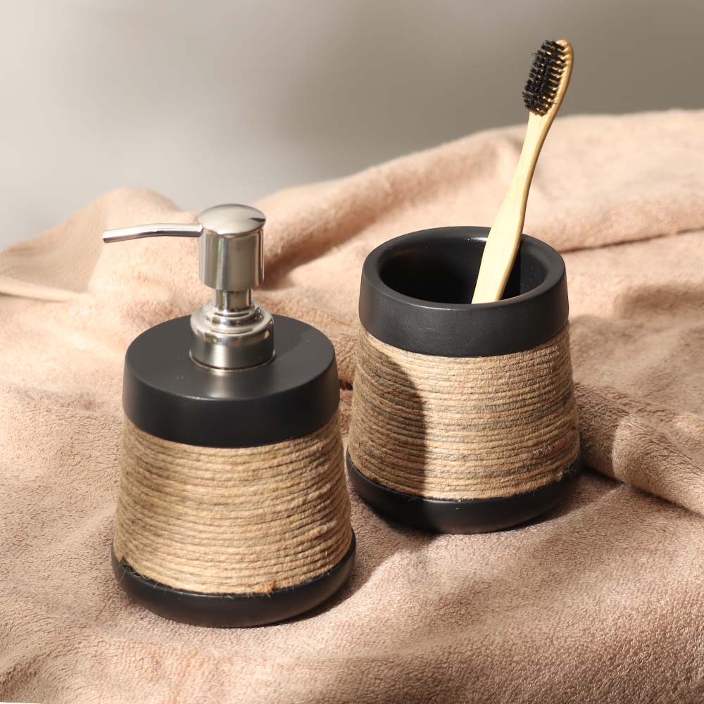 Soren 2-Piece Bathroom Set - Natural Black