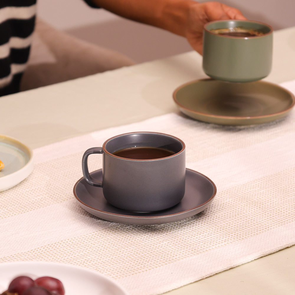 Sorrel Cup and Saucer Set - Slate Grey