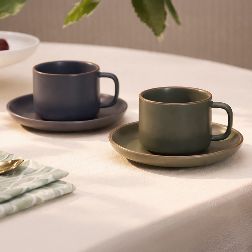Sorrel Cup and Saucer Set - Slate Grey