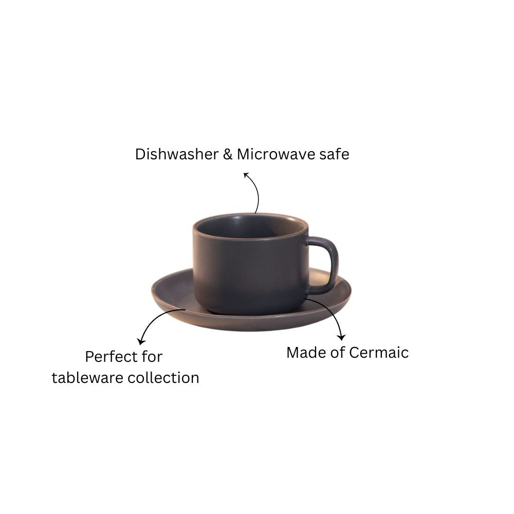 Sorrel Cup and Saucer Set - Slate Grey