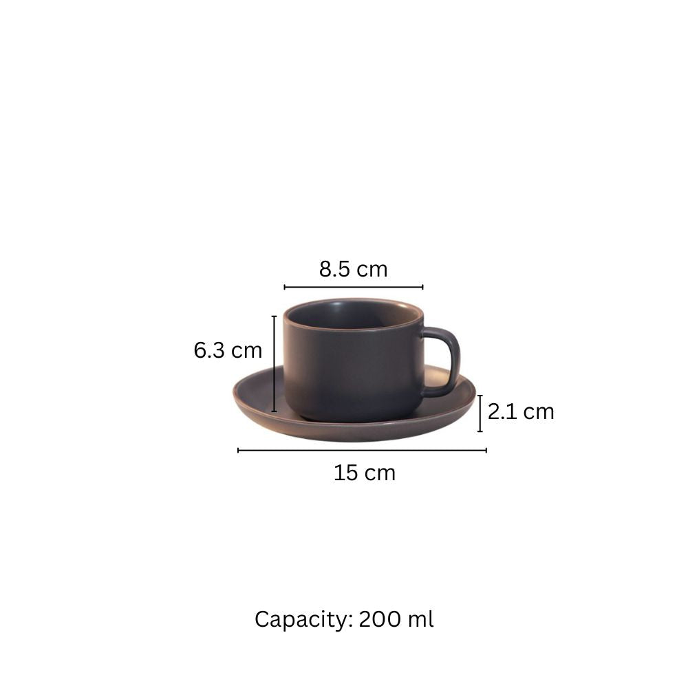 Sorrel Cup and Saucer Set - Slate Grey