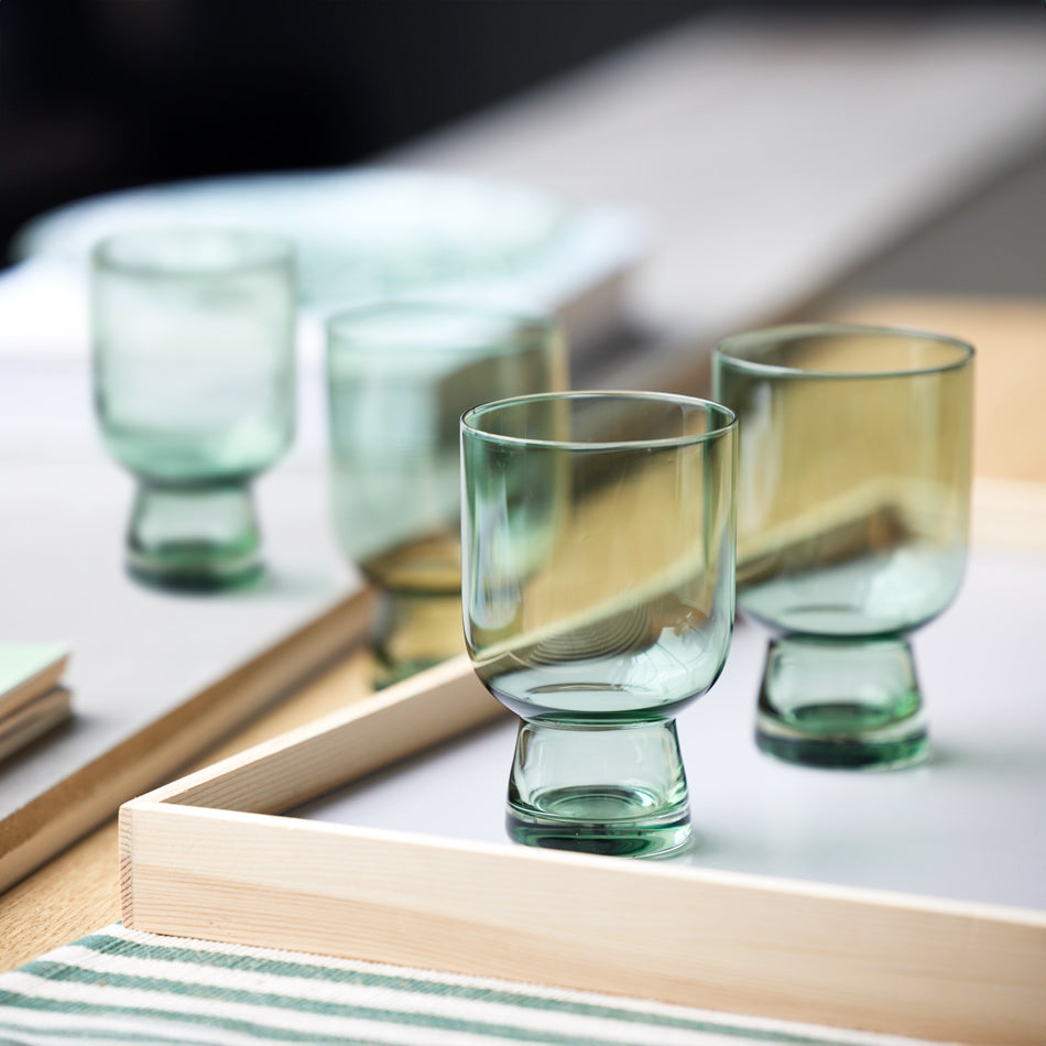 Sorrento Water Glasses 300ml, Set of 4 - Green