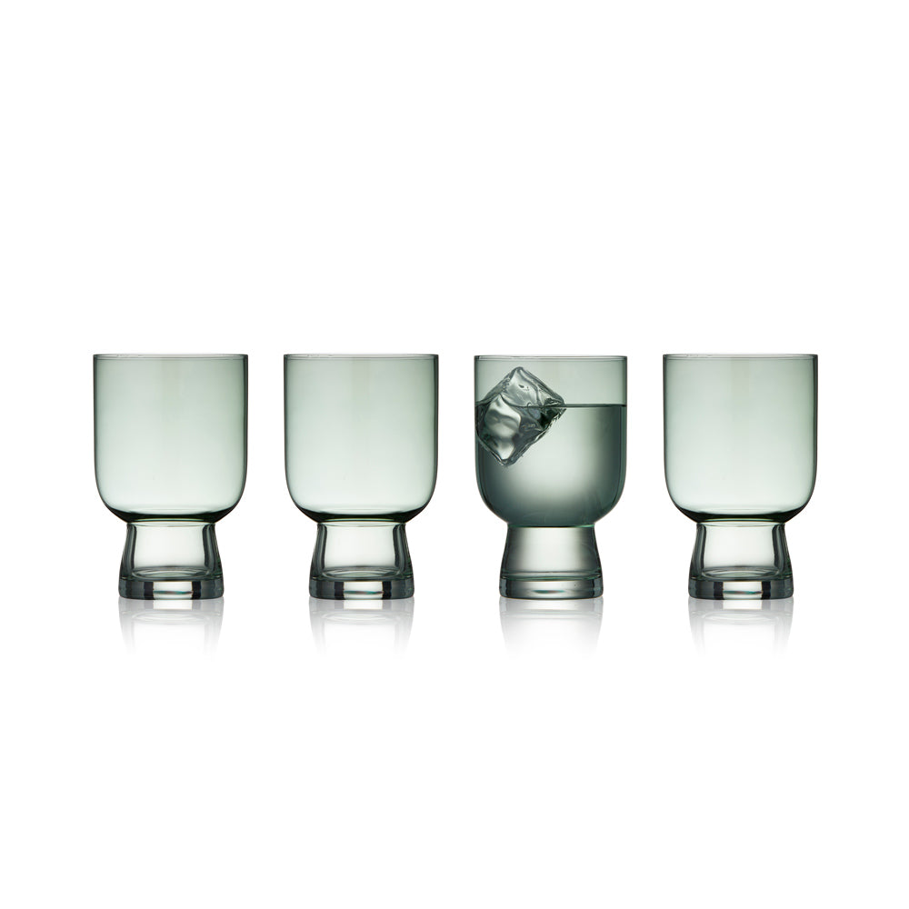 Sorrento Water Glasses 300ml, Set of 4 - Green