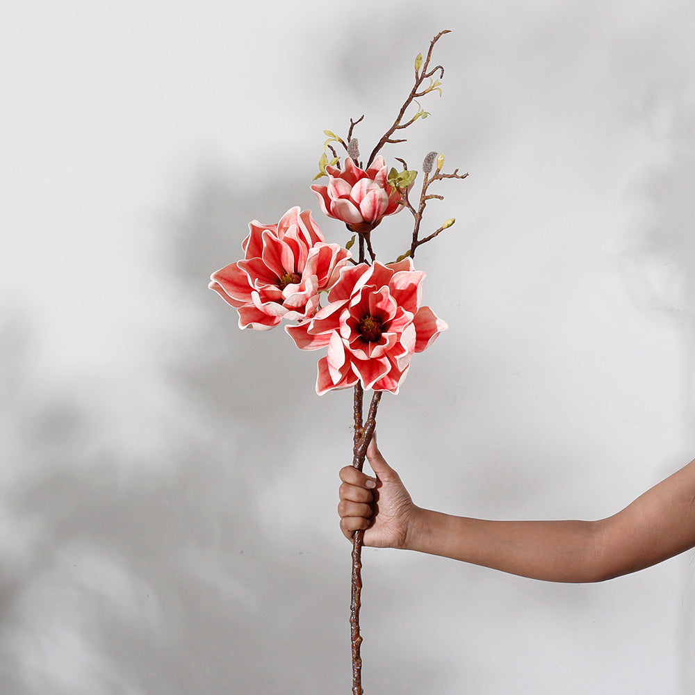 Southern Magnolia Faux Stem - Crimson