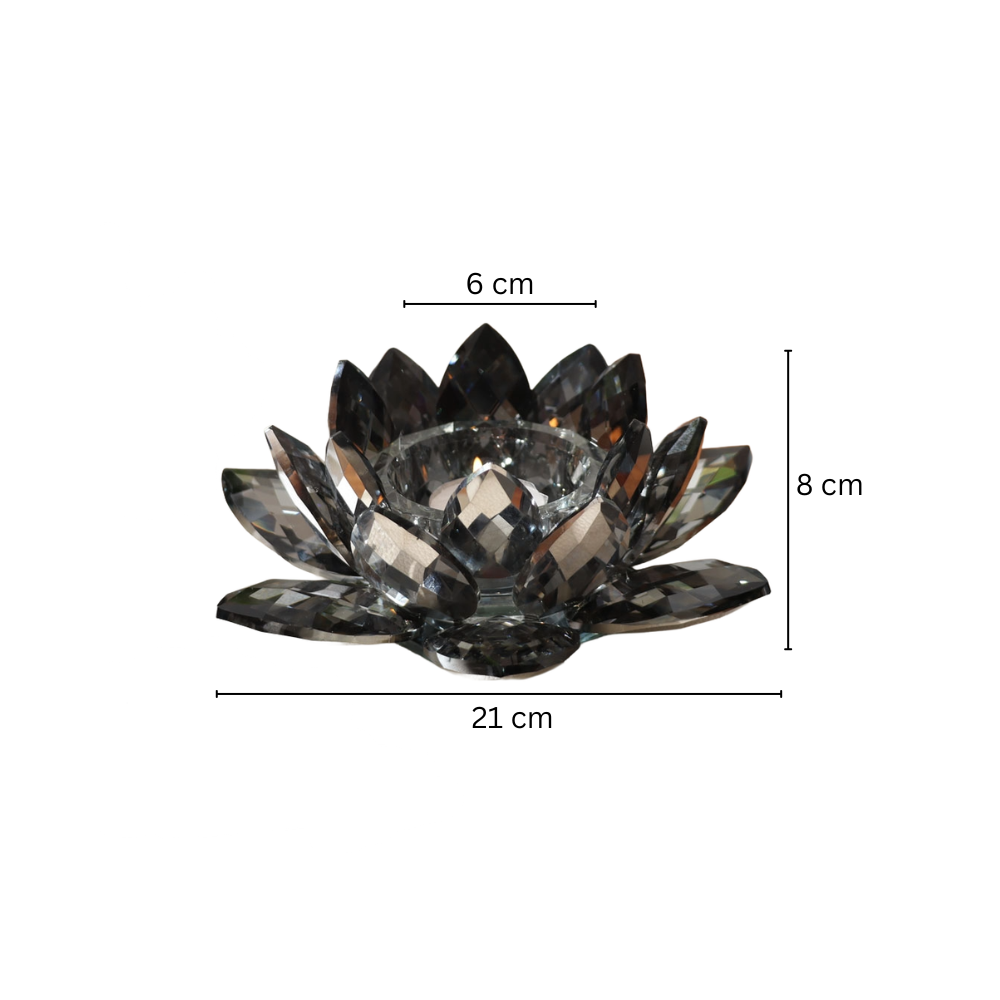 Sparkle Crystal Candle Holder - Smoke