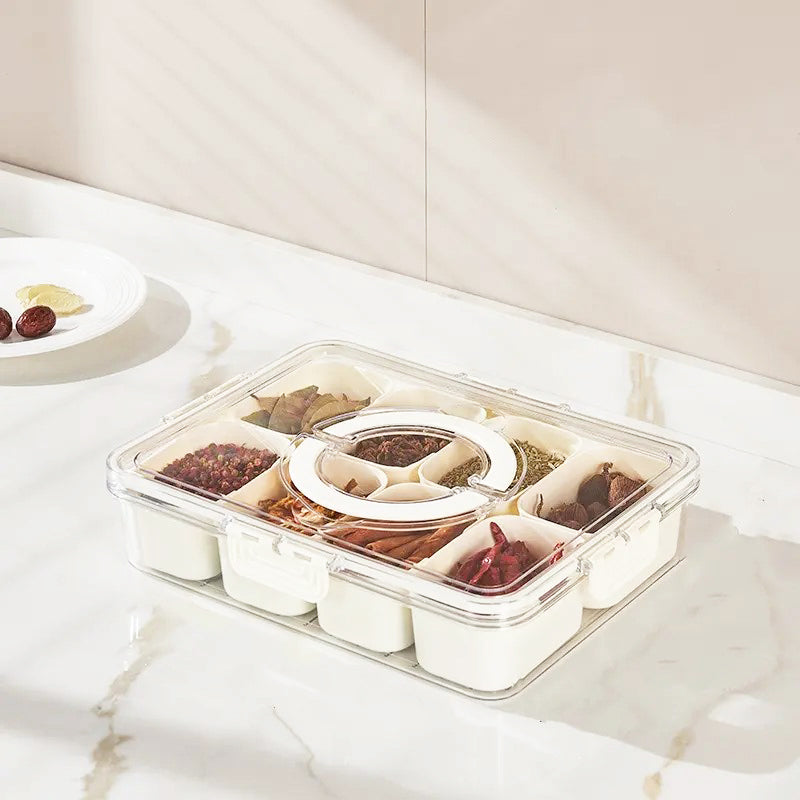 Rectangular Spice Storage Box with Lid - Cream