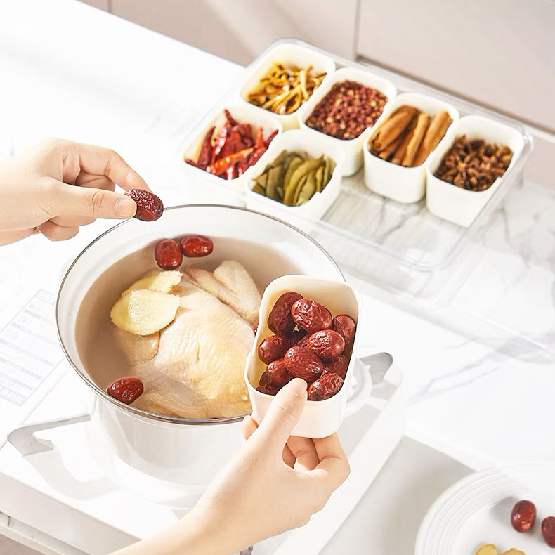 Rectangular Spice Storage Box with Lid - Cream