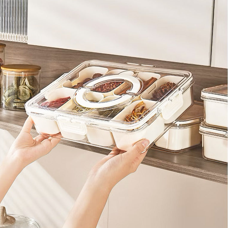 Rectangular Spice Storage Box with Lid - Cream