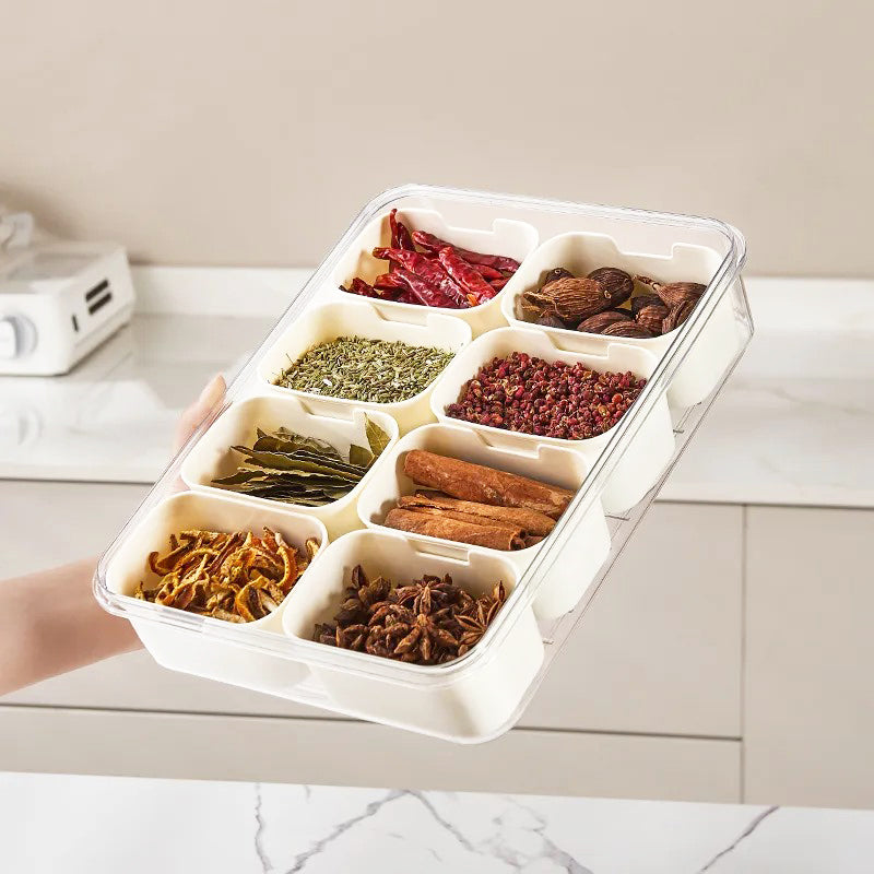 Rectangular Spice Storage Box with Lid - Cream