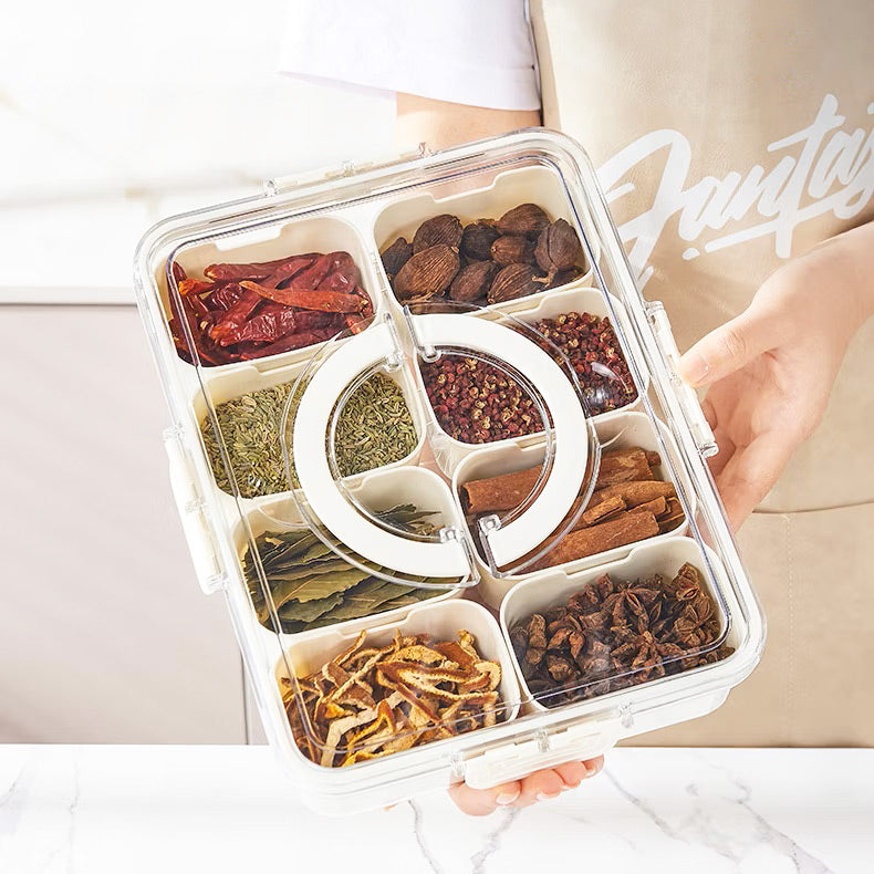 Rectangular Spice Storage Box with Lid - Cream