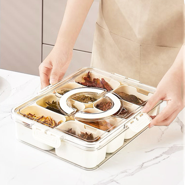 Rectangular Spice Storage Box with Lid - Cream