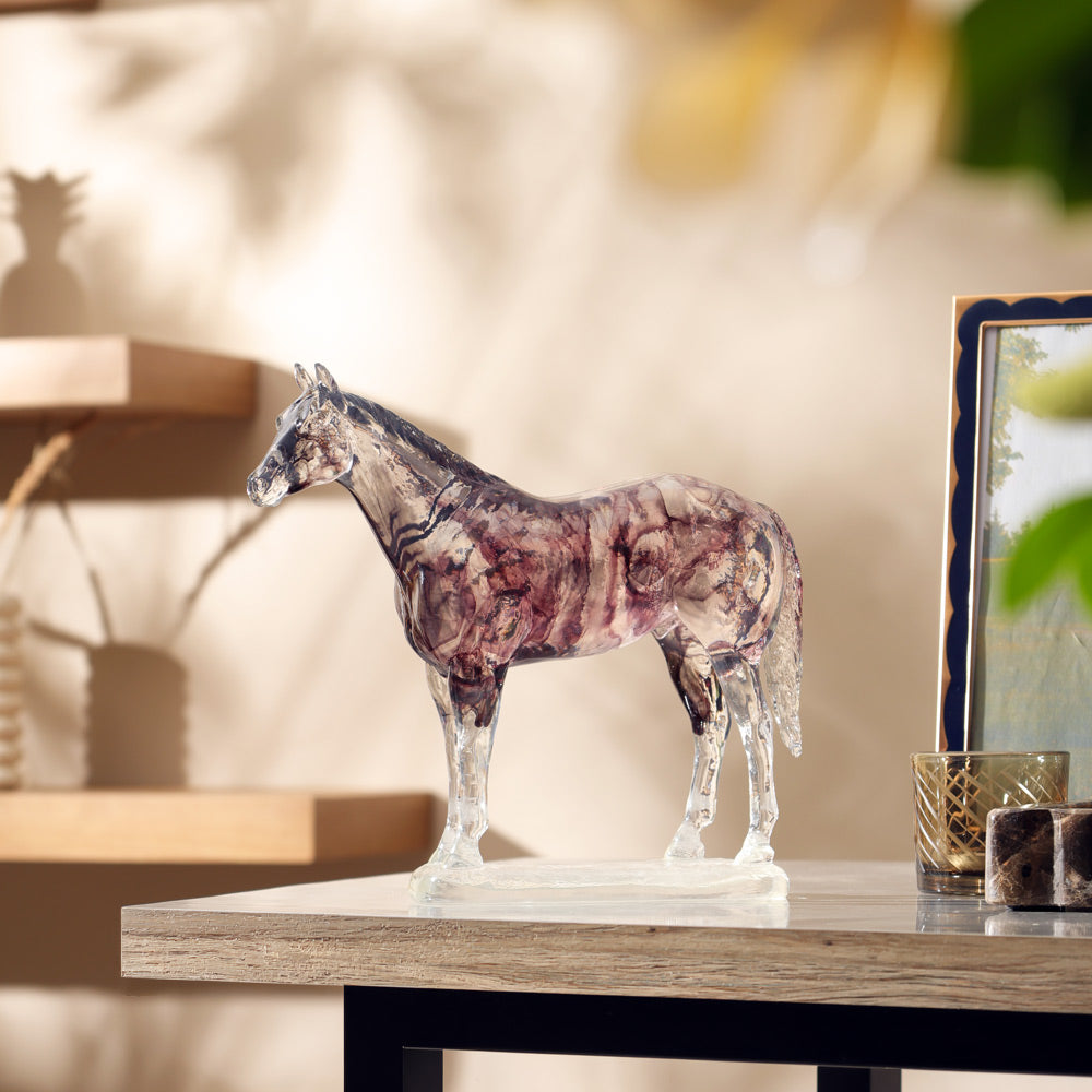 Spirit Stallion Sculpture Medium - Clear Wine