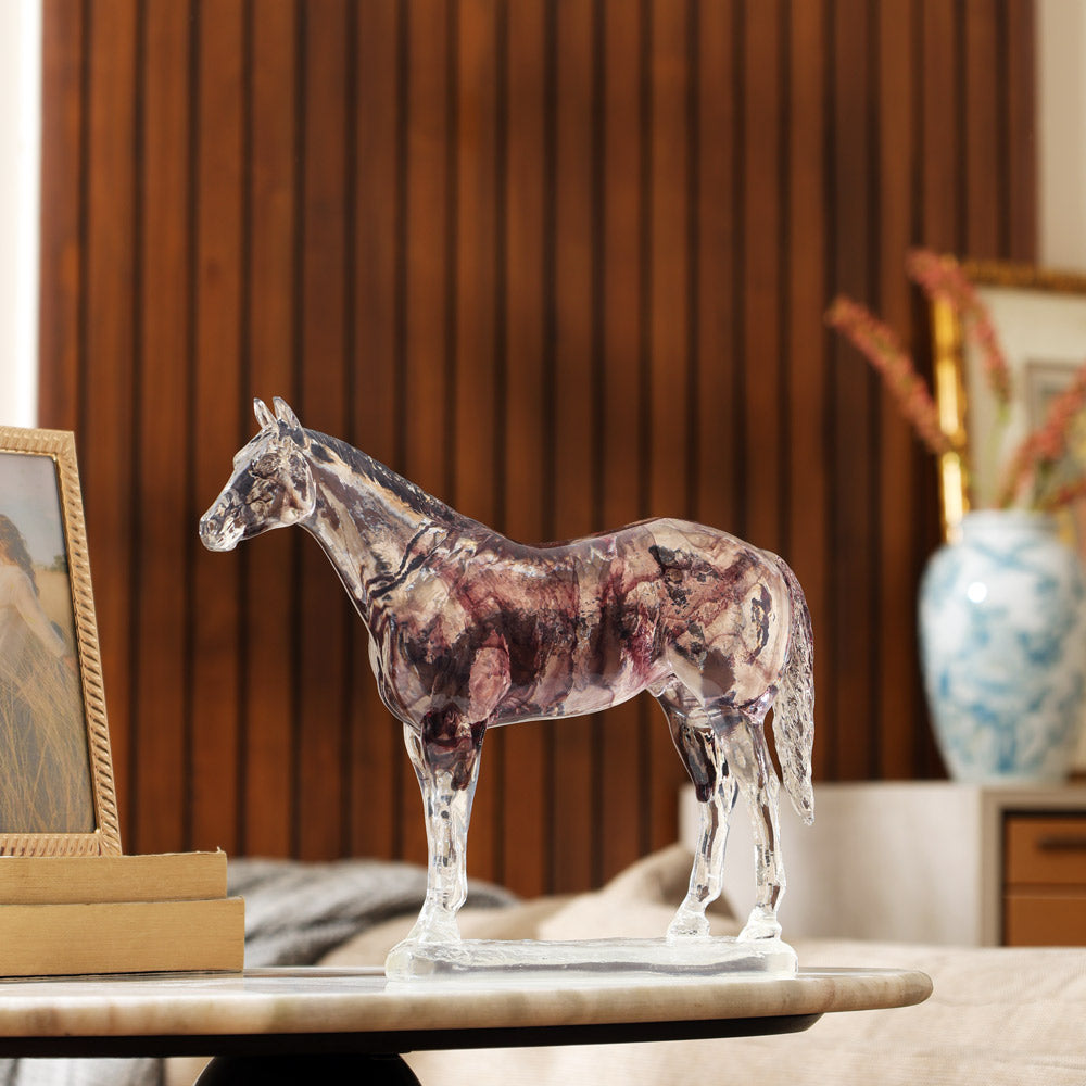 Spirit Stallion Sculpture Medium - Clear Wine