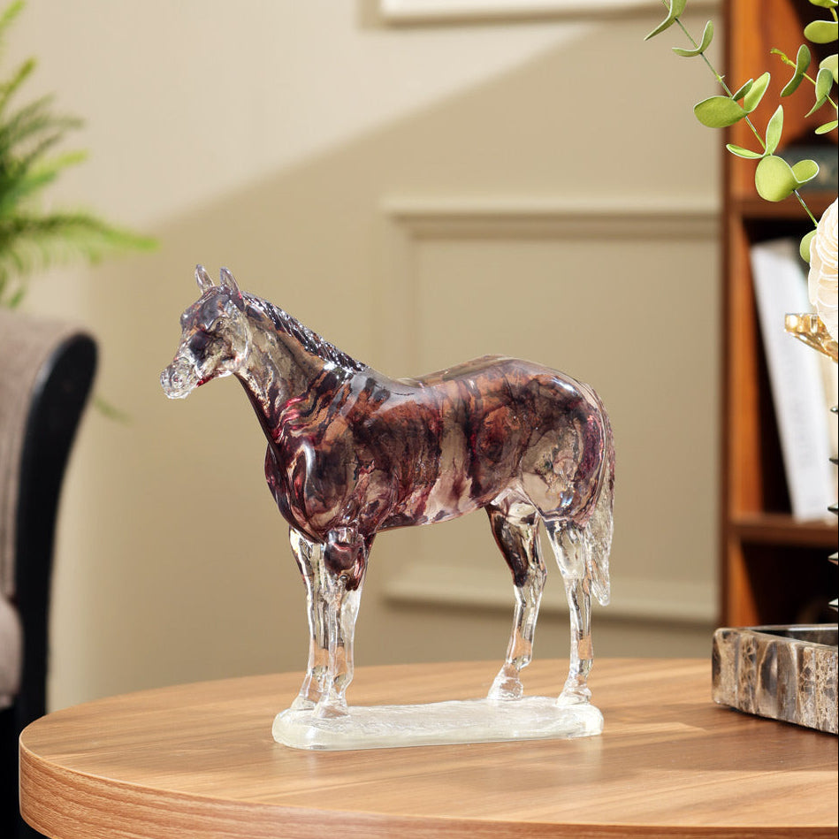 Spirit Stallion Sculpture Medium - Clear Wine