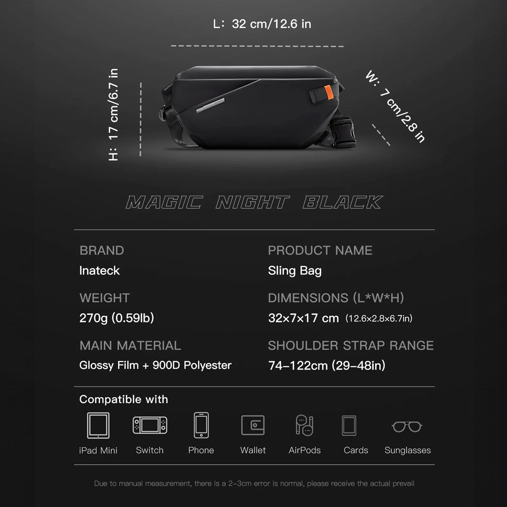 Lightweight Sling Bag - Black