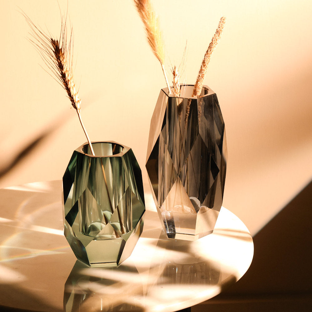 Grandeur Crystal Vase Medium - Smoke