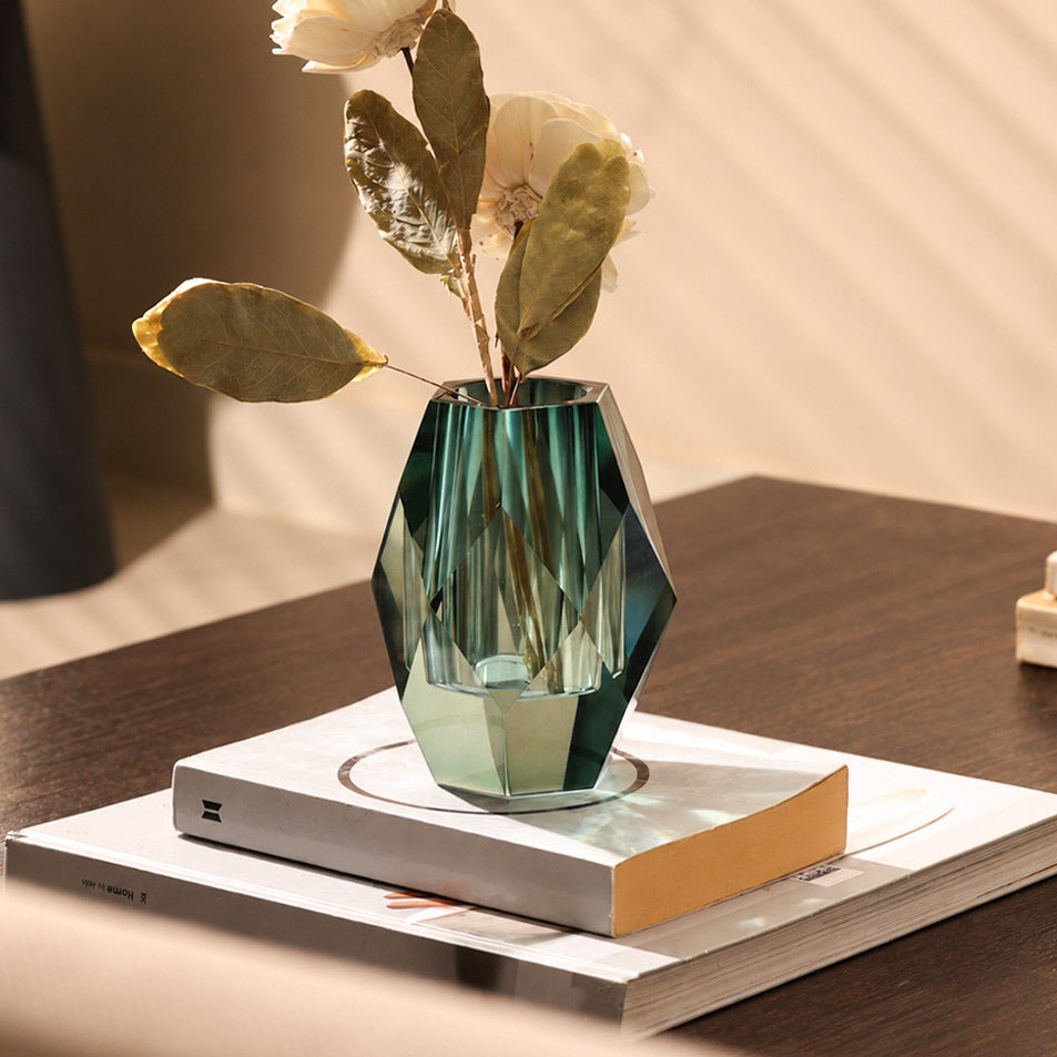 Grandeur Crystal Vase Small - Turquoise