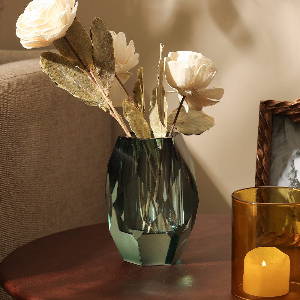 Grandeur Crystal Vase Small - Turquoise