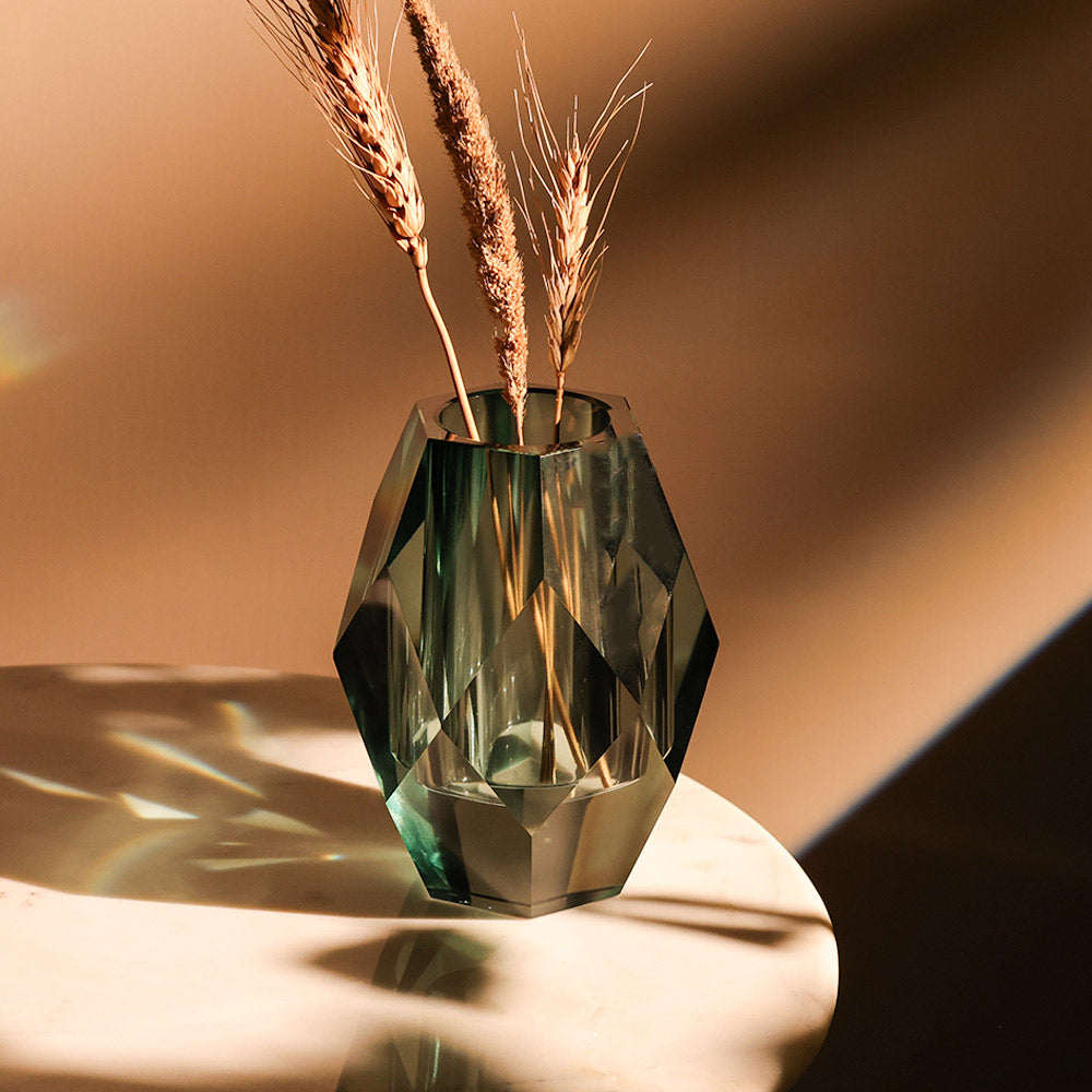 Grandeur Crystal Vase Small - Turquoise