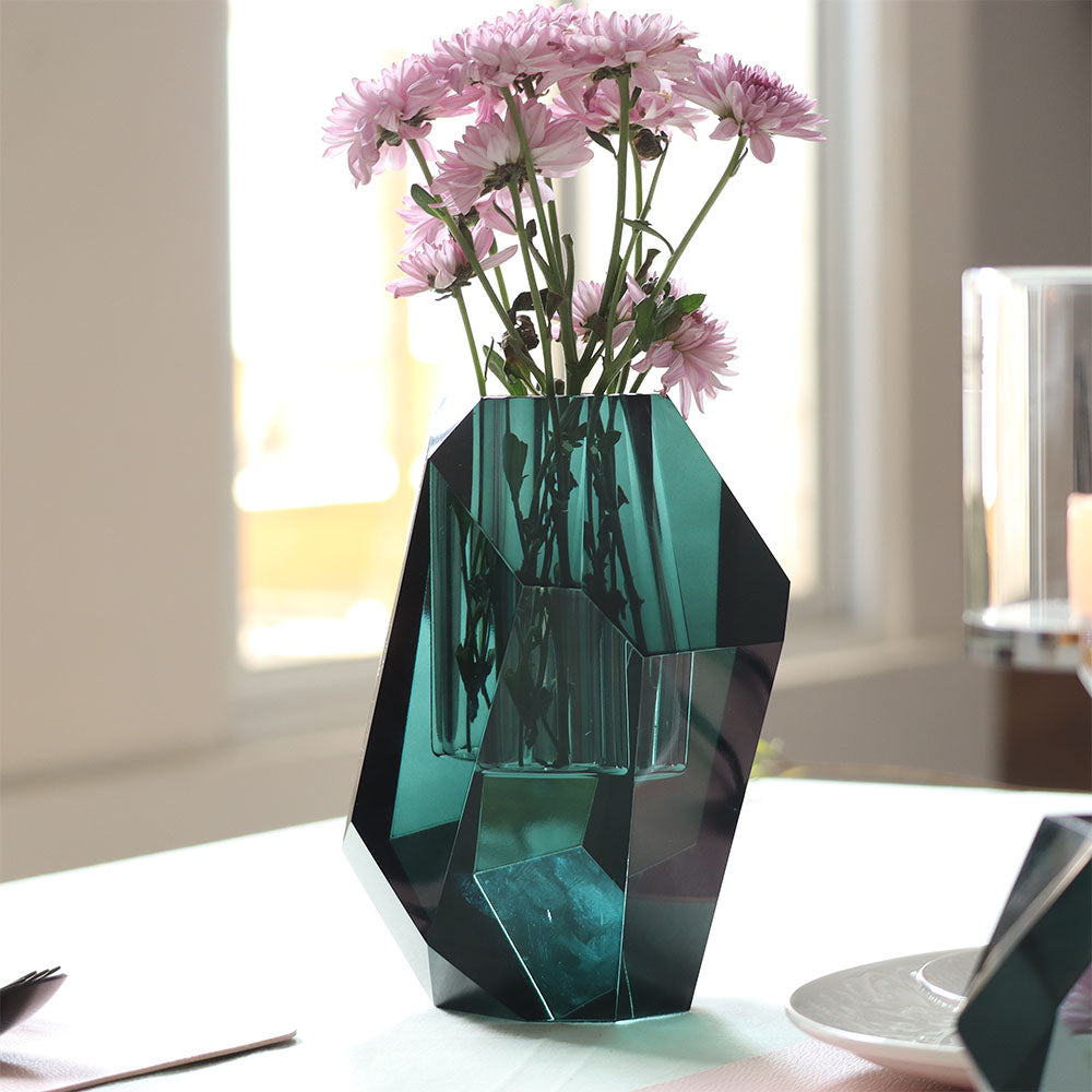 Splendour Crystal Vase - Turquoise