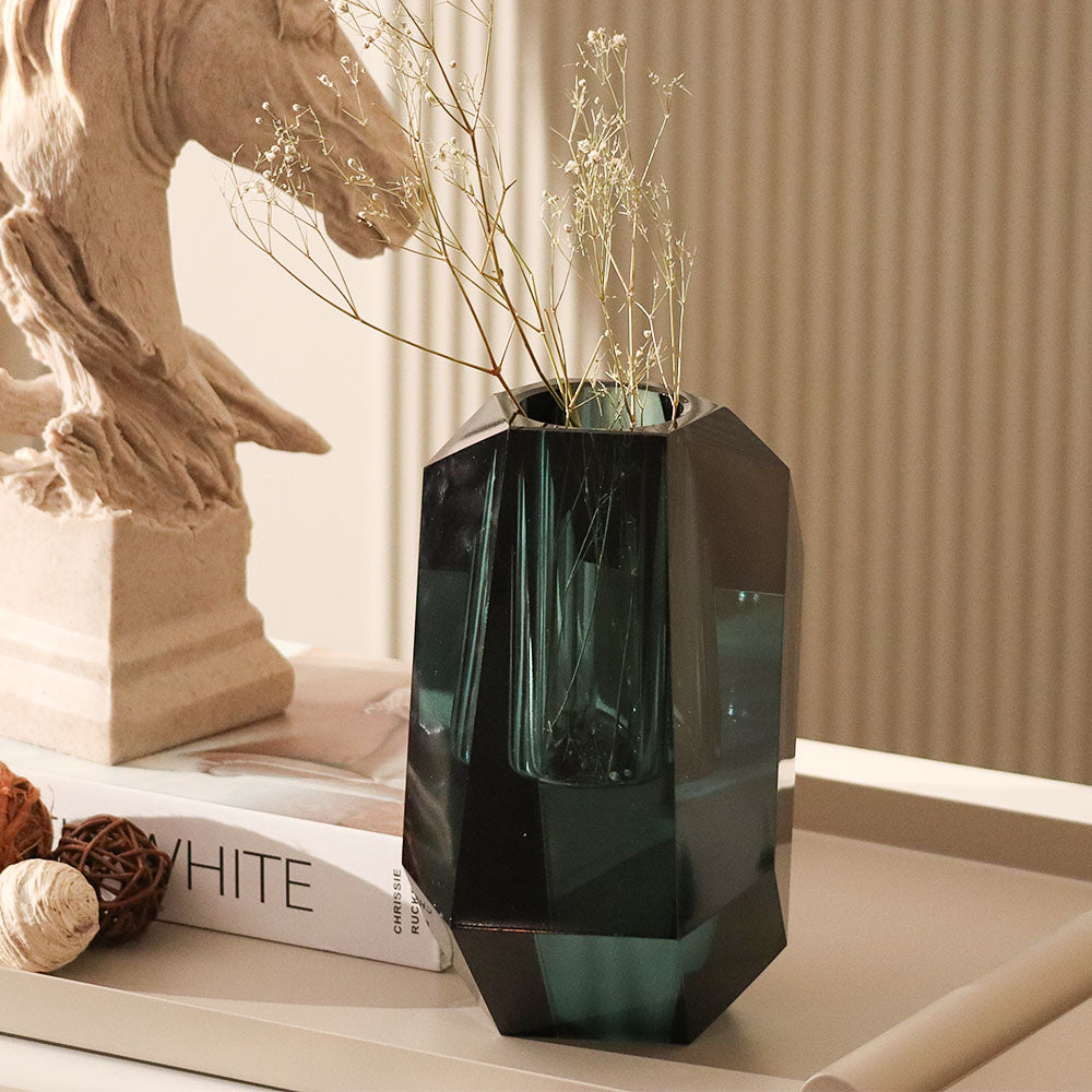 Splendour Crystal Vase - Turquoise