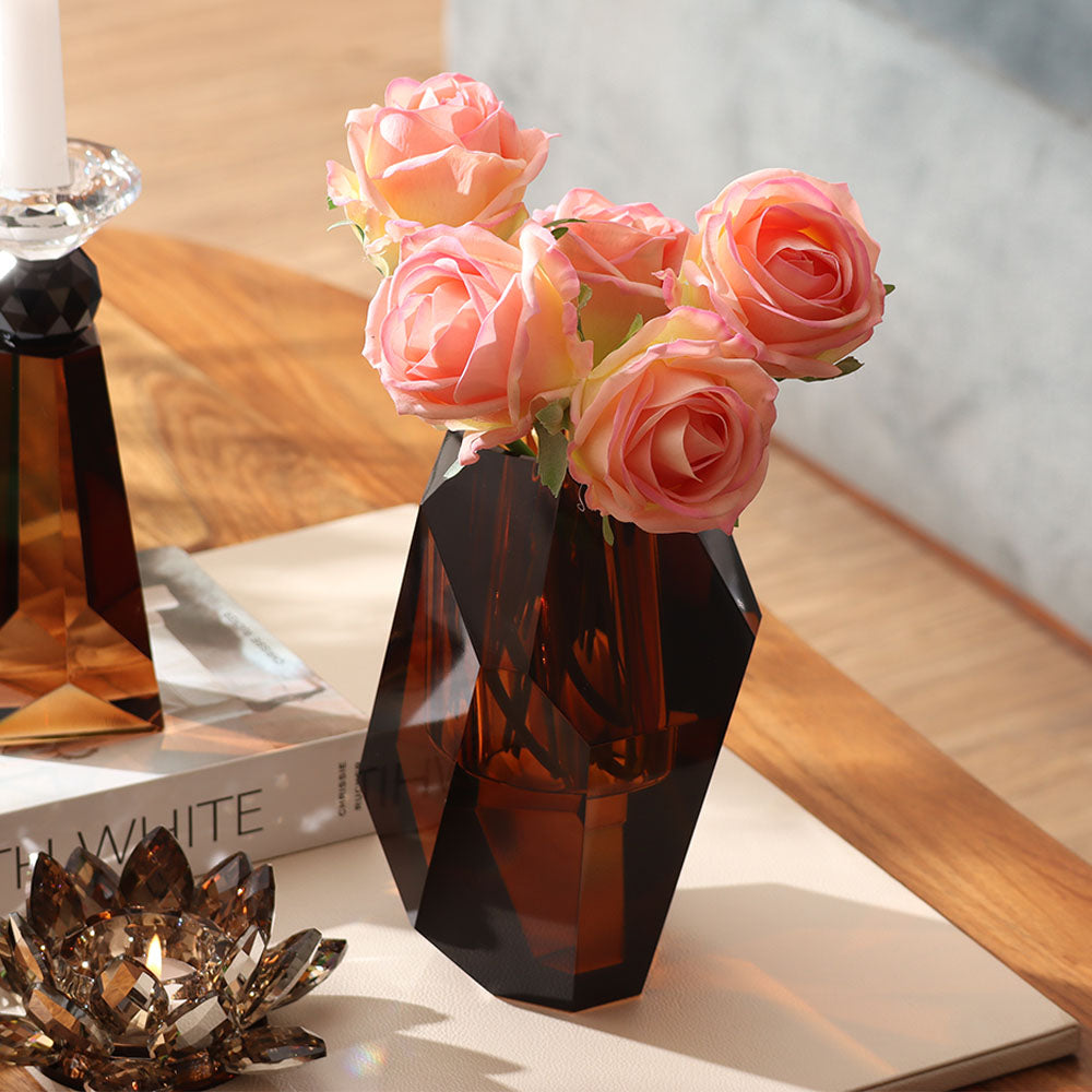 Splendour Crystal Vase - Amber