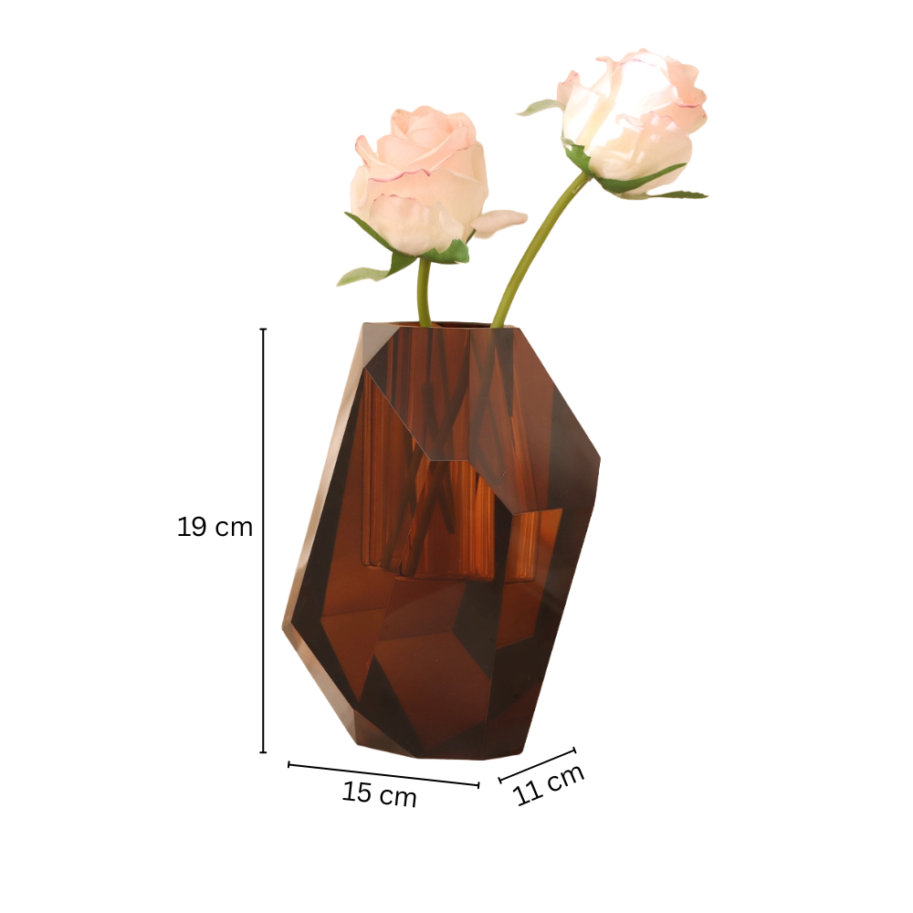 Splendour Crystal Vase - Amber
