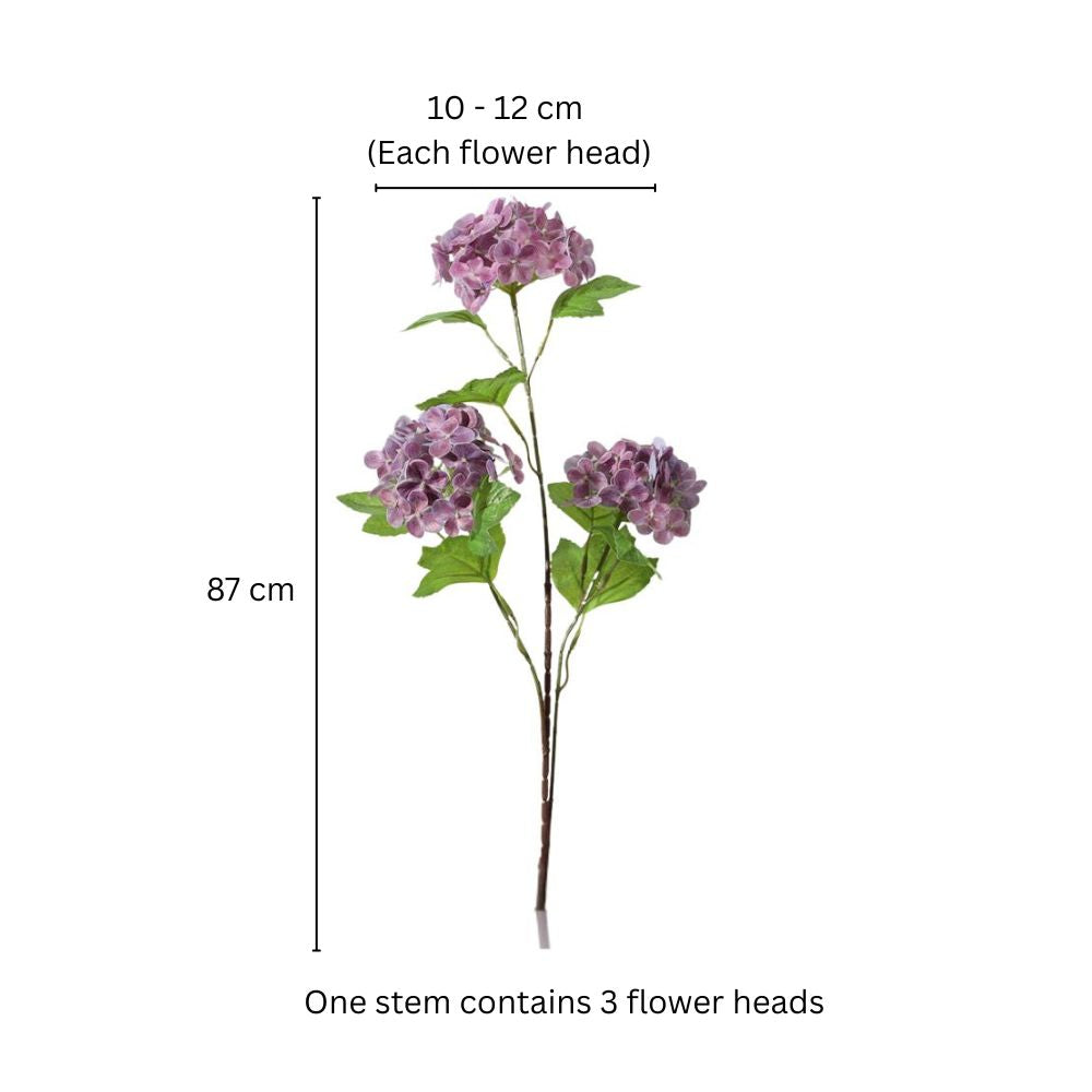 Spring Hydrangea Faux Stem - Purple