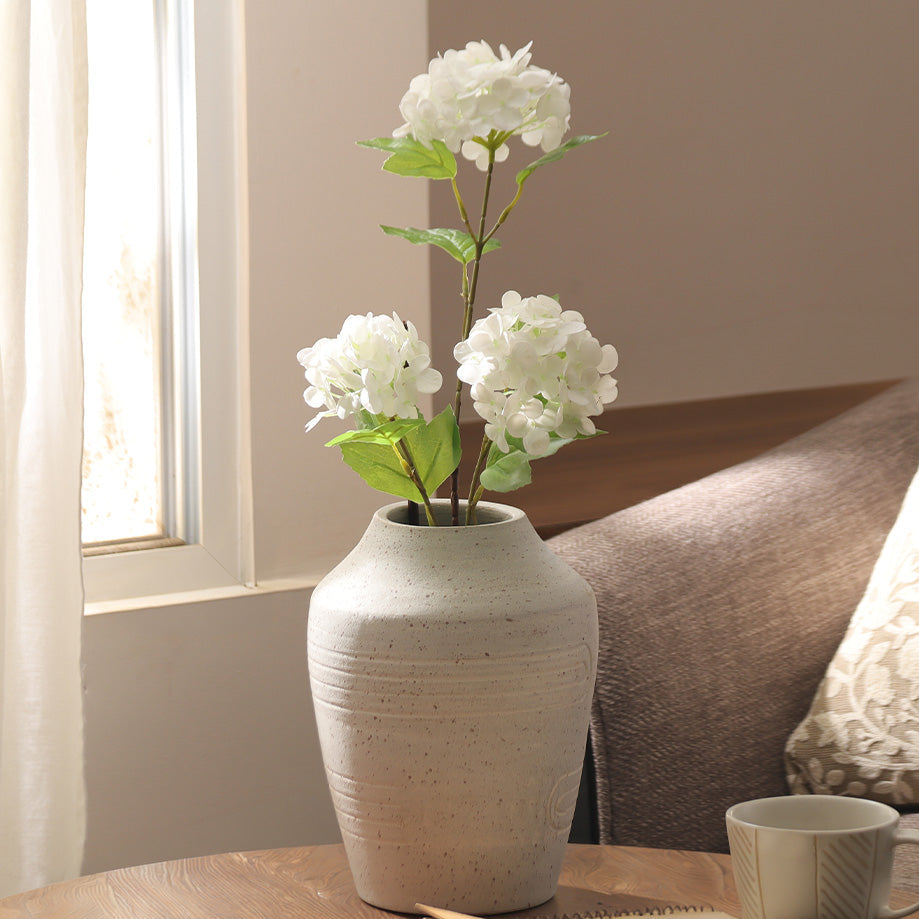 Spring Hydrangea Faux Stem - White