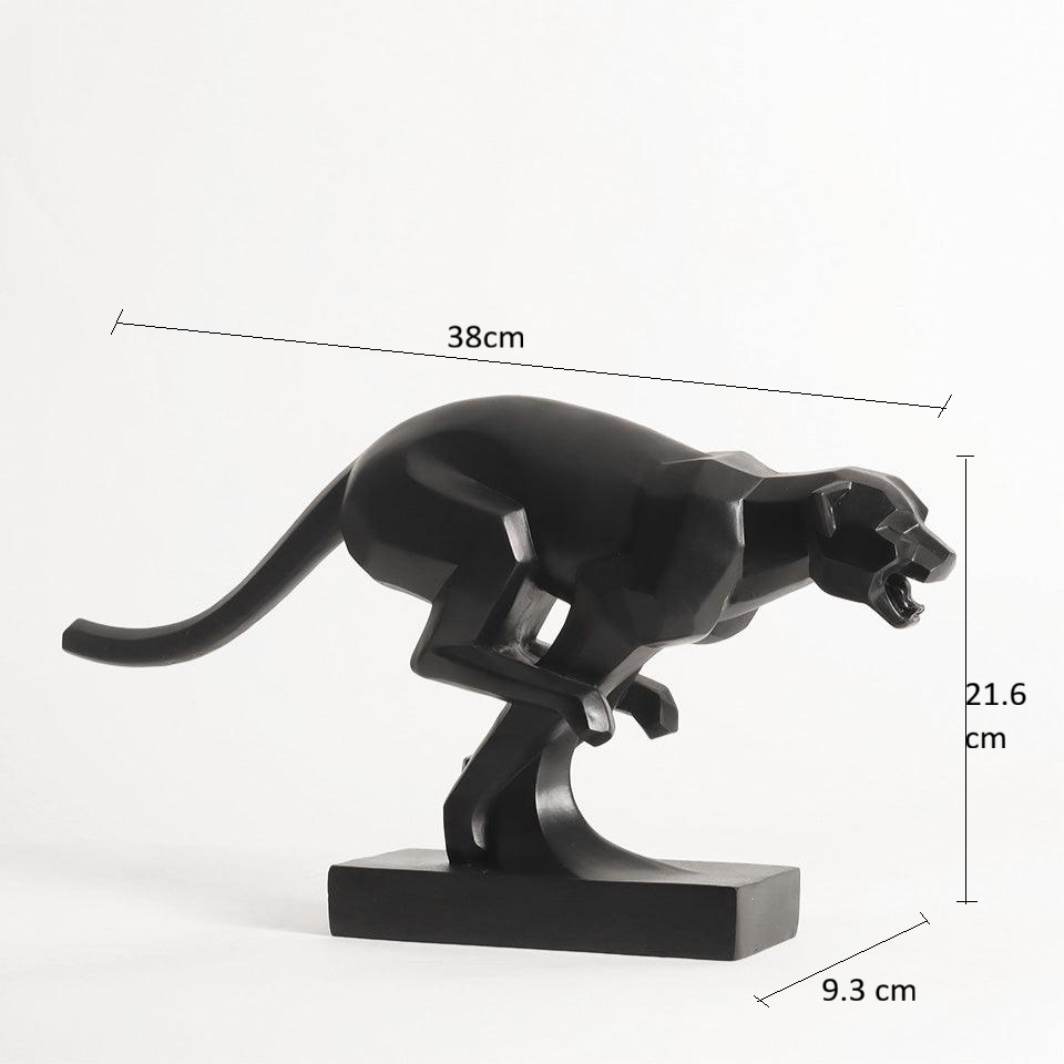 Sprinting Jaguar Decorative Sculpture - Black