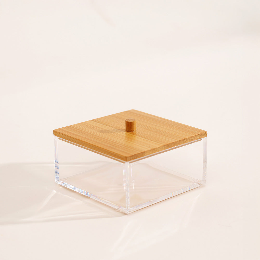 Tabz Square Storage Jar With Bamboo Lid - Short