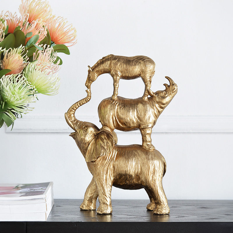 Stacked Savannah Sculpture Large - Gold