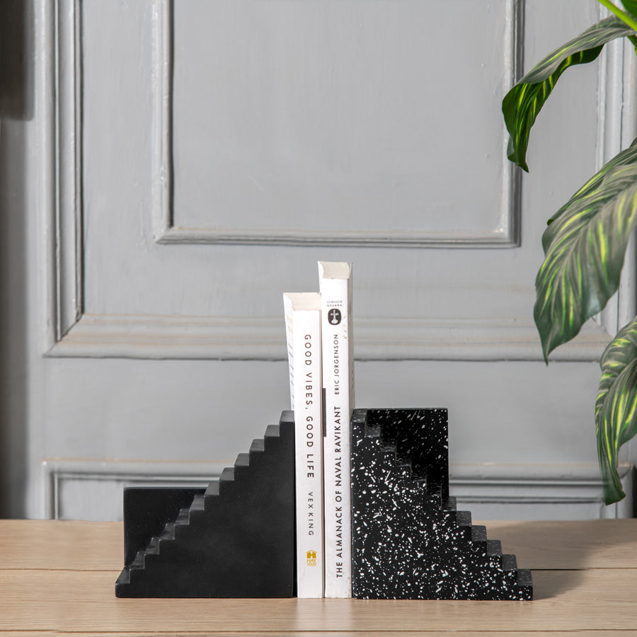 Stairway Bookends, Set of 2 - Black