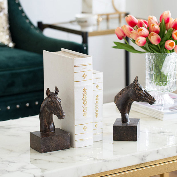 Stallion Bookends, Set of 2 - Walnut