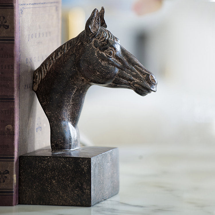 Stallion Bookends, Set of 2 - Walnut