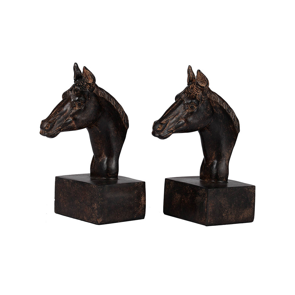 Stallion Bookends, Set of 2 - Walnut